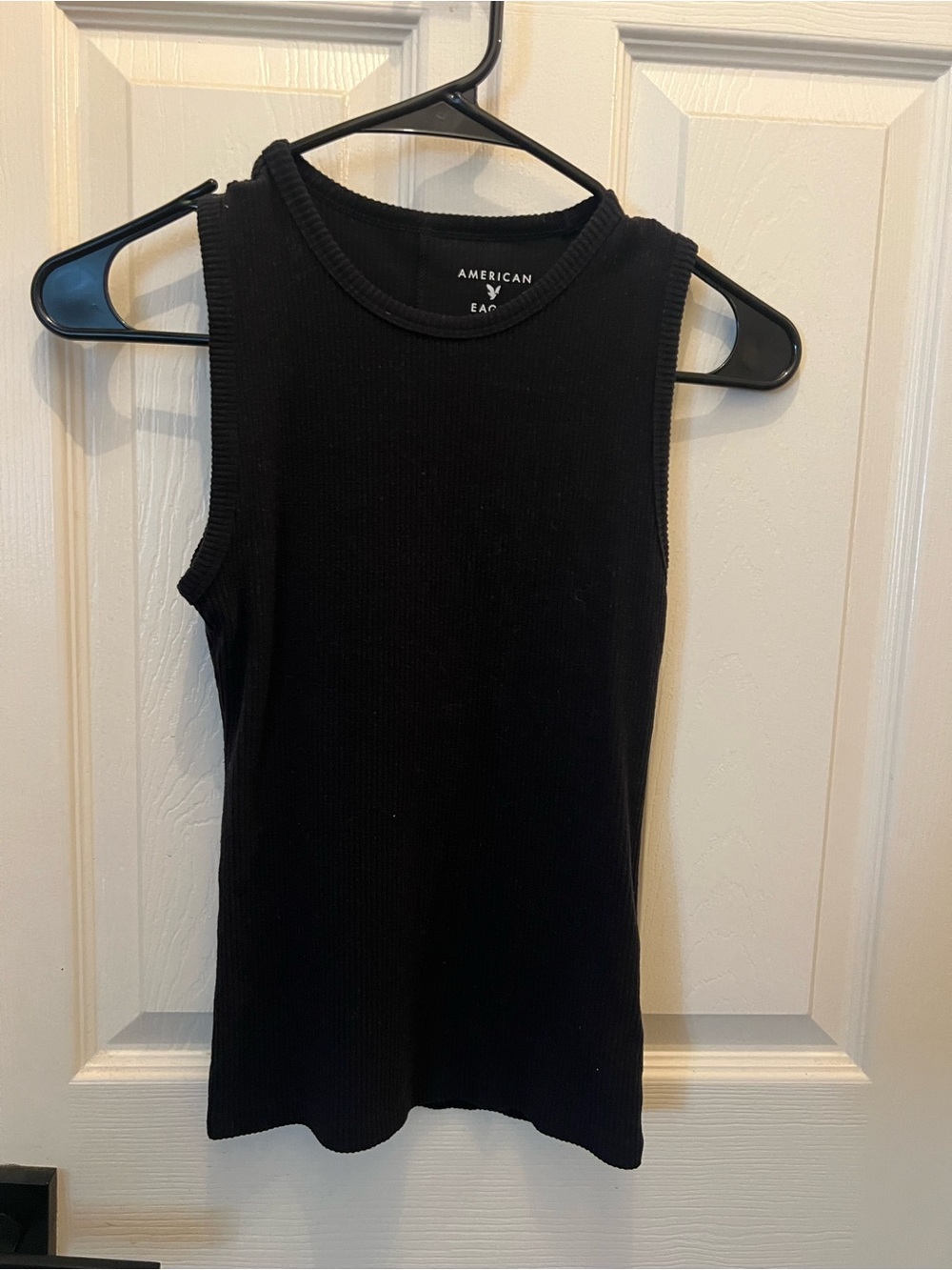 American Eagle Outfitters Black Ribbed Crewneck Tank